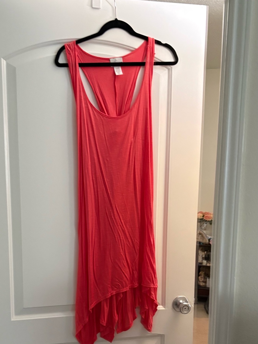 PLUS SIZE 3x LIKE NEW Sleeveless Coral Racerback High-Low Tunic